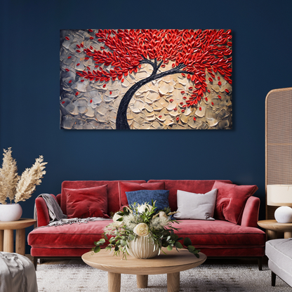 3d red tree art Canvas Print Wall Painting