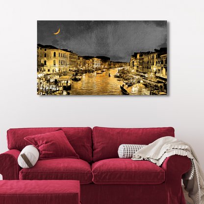 Golden night view Canvas Print Wall Painting