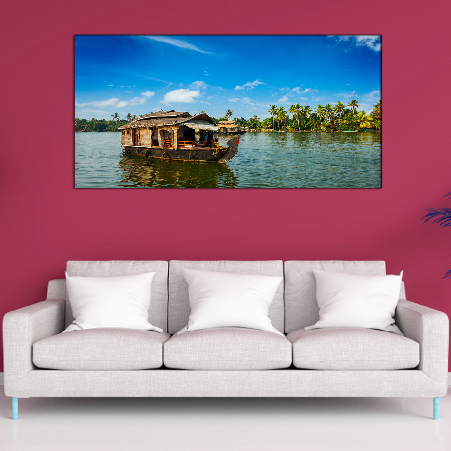 Abstract Houseboat Canvas Print Wall Painting