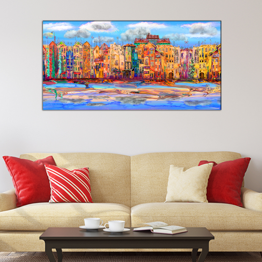 Town Near of the Sea Canvas Print Wall Painting