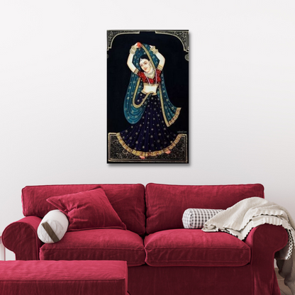 Rajasthani Traditional Dancing Women Canvas Print Wall Painting