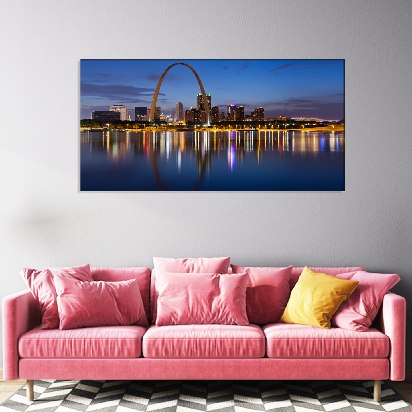 Gateway Arch at Twilight Abstract Canvas Print Wall Painting