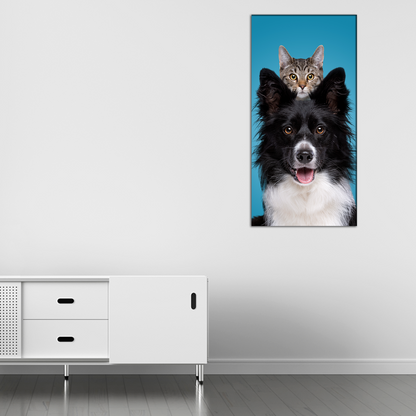 Dog & Cat Canvas Print Wall Painting