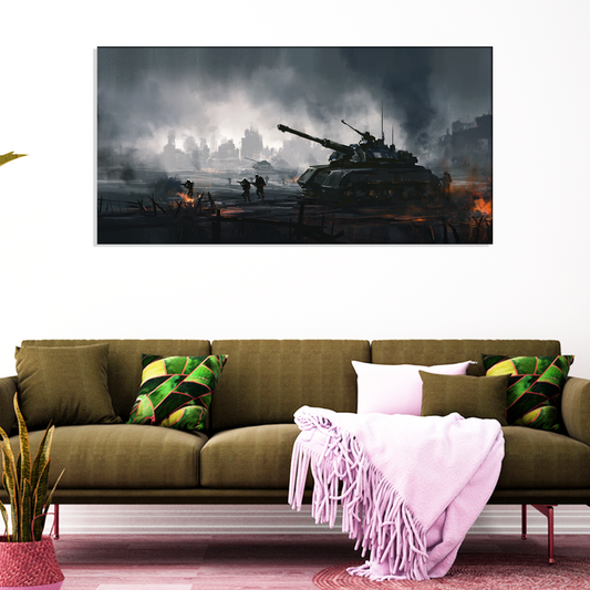 War Abstract Canvas Print Wall Painting