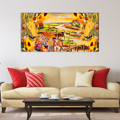 Village Nature Modern Art Canvas Print Wall Painting