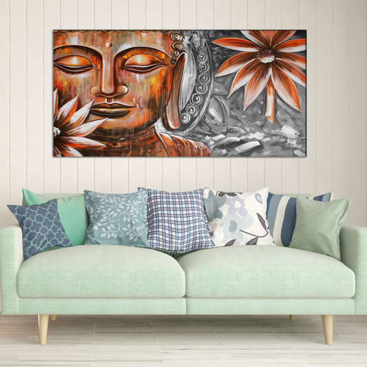 Meditating Lord Buddha Religious Canvas Print Wall Painting