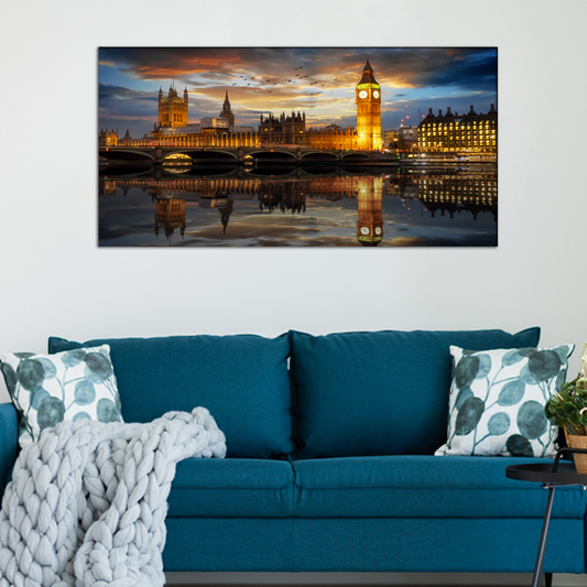 Big Ben Clock Tower Modern Art Canvas Wall Painting