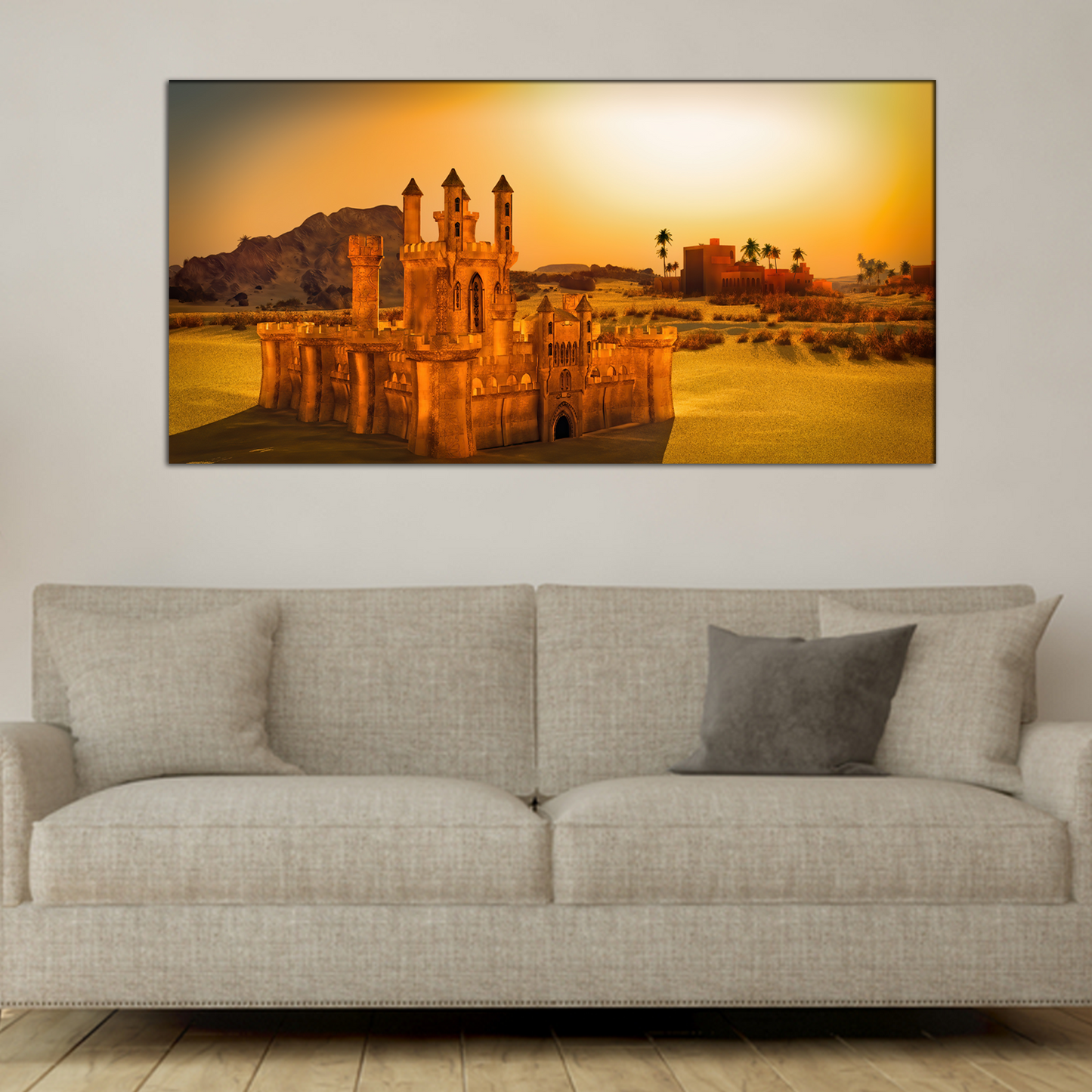 Arabic Small Town Modern Canvas Wall Painting
