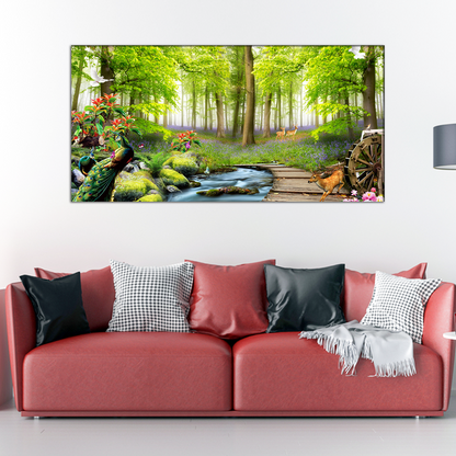 Nature Forest and Animals Canvas Print Wall Painting