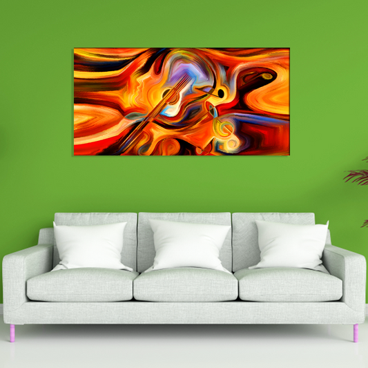 Human & Musical Shapes Modern Art Canvas Print Wall Painting