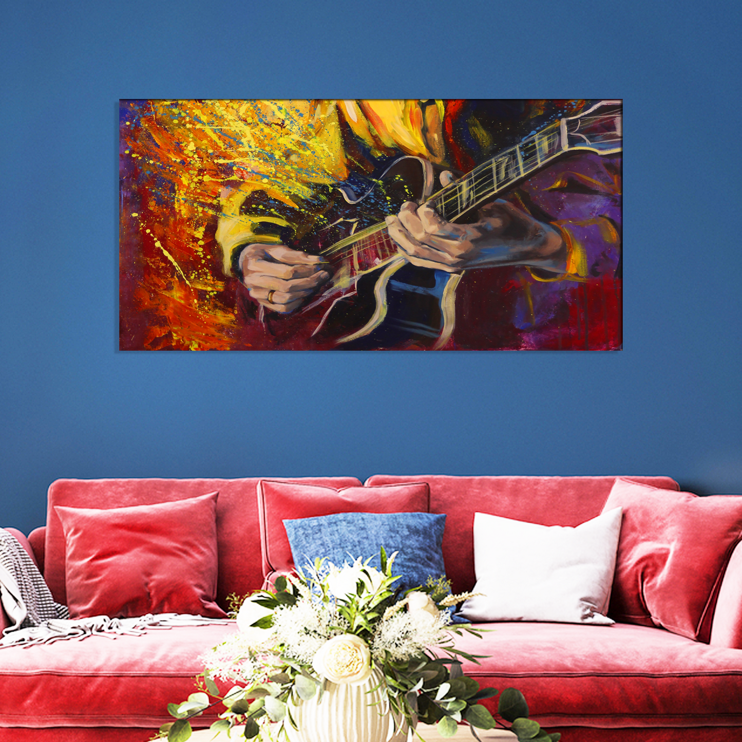 Jazz Guitarists Abstract Canvas Print Wall Painting