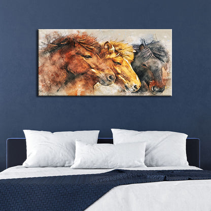 Abstract Three Horses Canvas Wall Painting