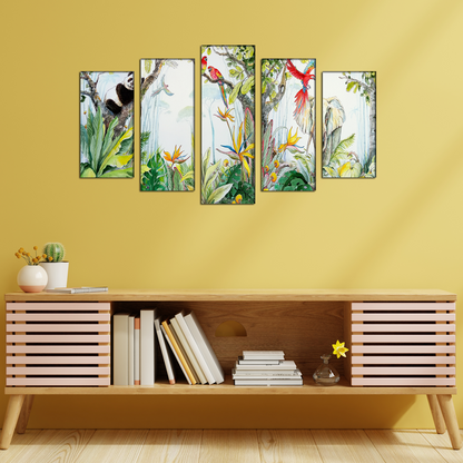 Beautiful Jungle Animals and Birds MDF Panel Painting