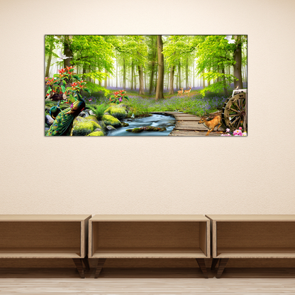 Nature Forest and Animals Canvas Print Wall Painting