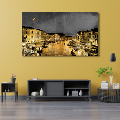 Golden night view Canvas Print Wall Painting