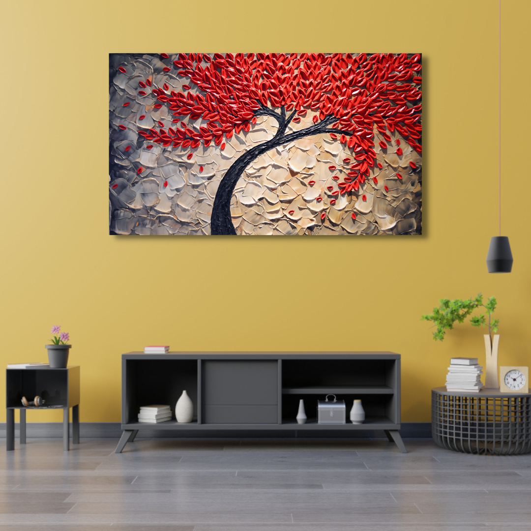3d red tree art Canvas Print Wall Painting