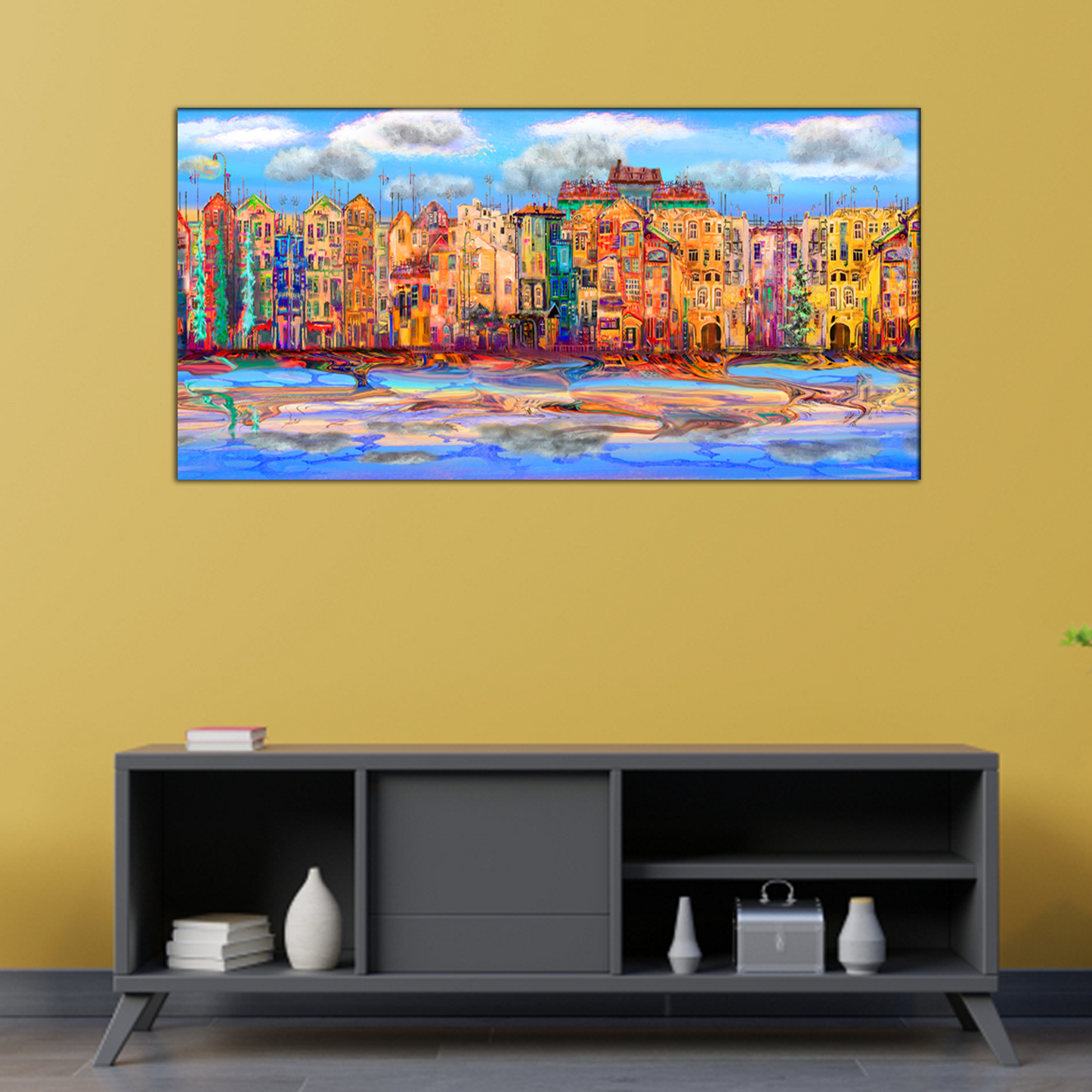 Town Near of the Sea Canvas Print Wall Painting