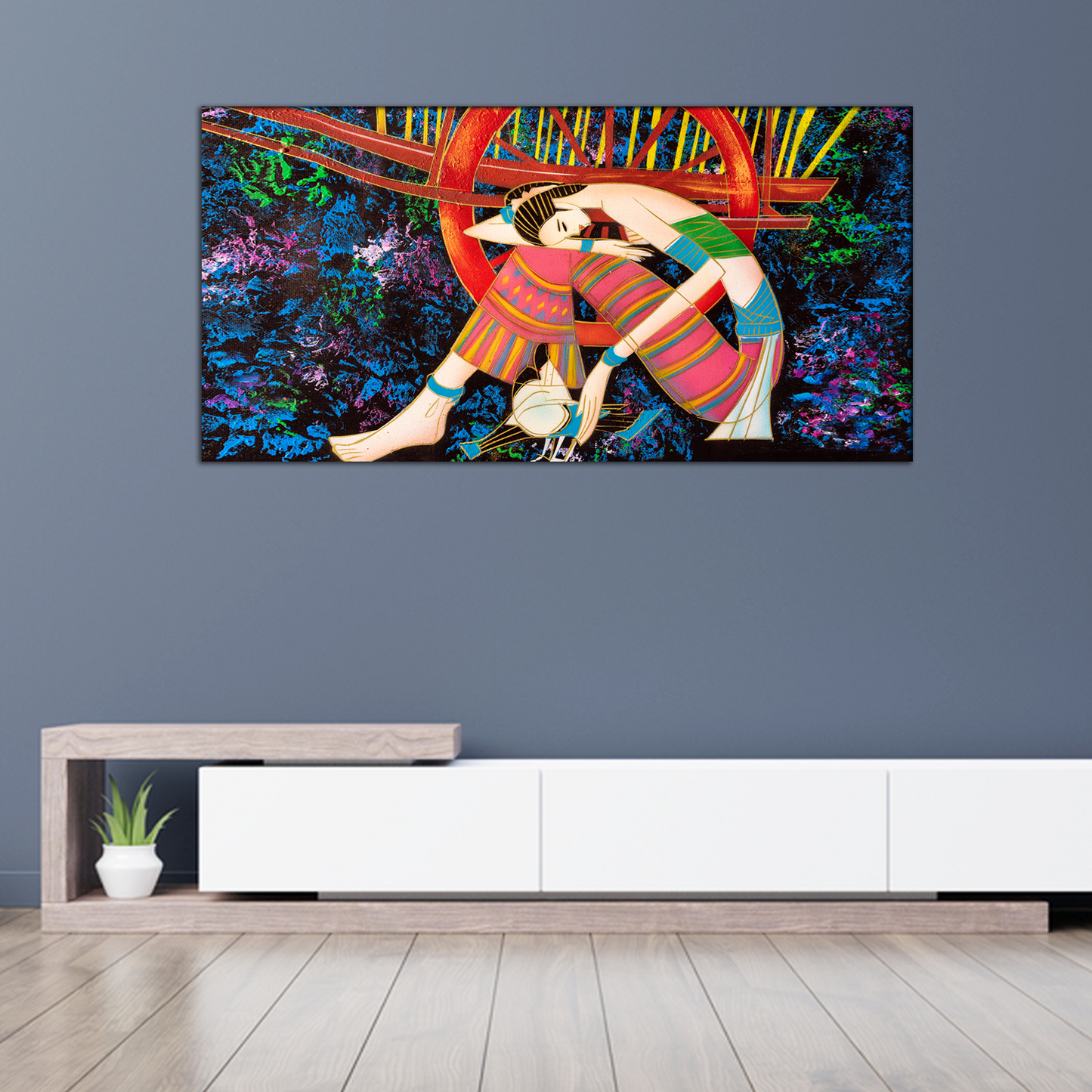Sitting Woman Canvas Print Wall Painting