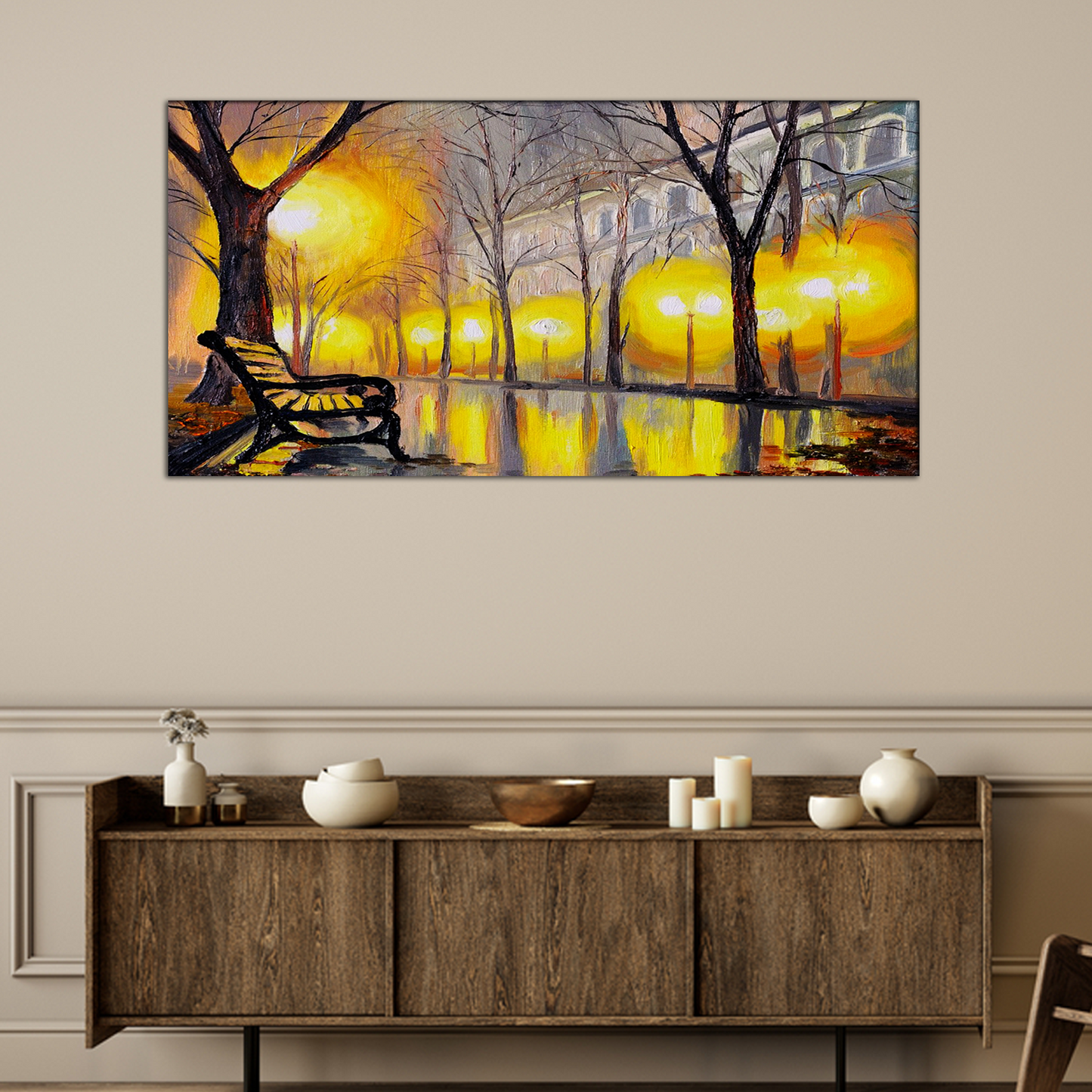 Abstract Autumn Street Canvas Print Wall Painting