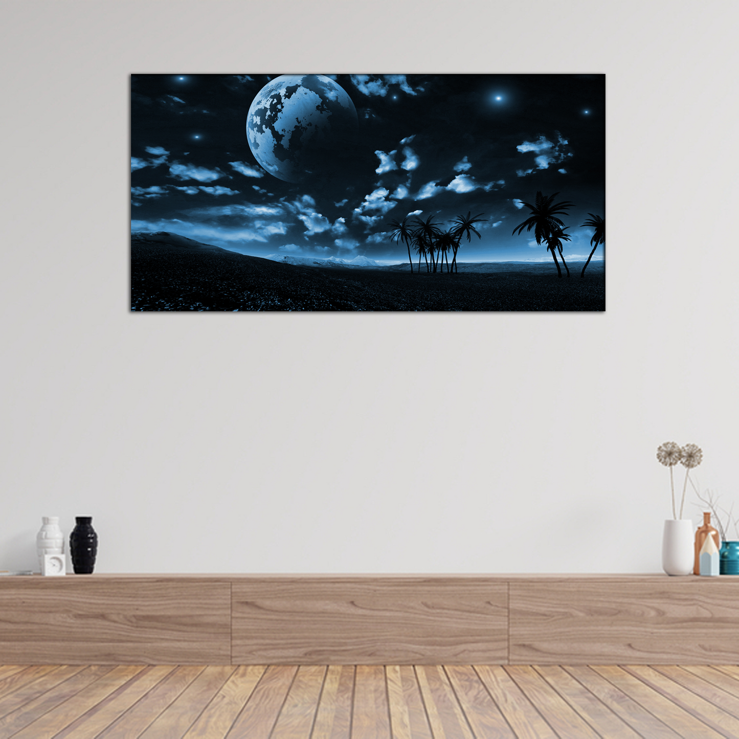 Moon With Trees Canvas Print Wall Painting