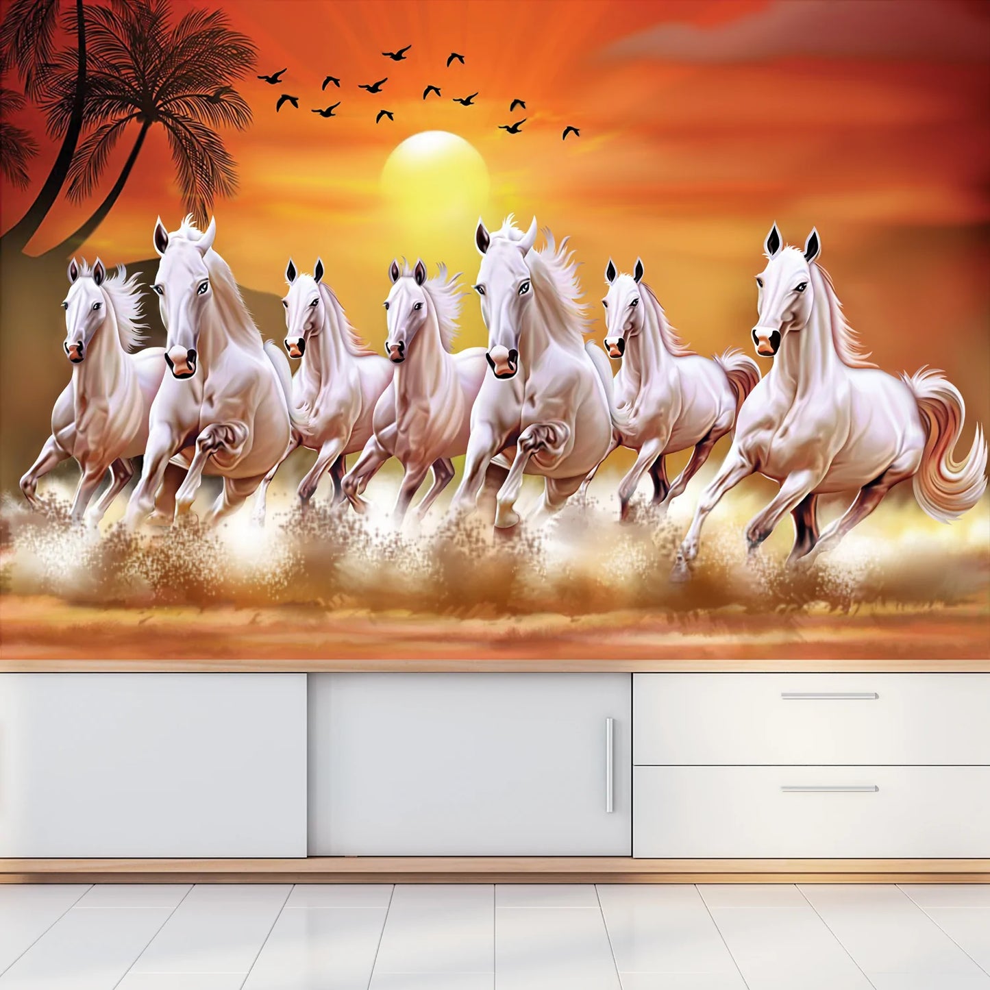 Seven horses running Wallpaper