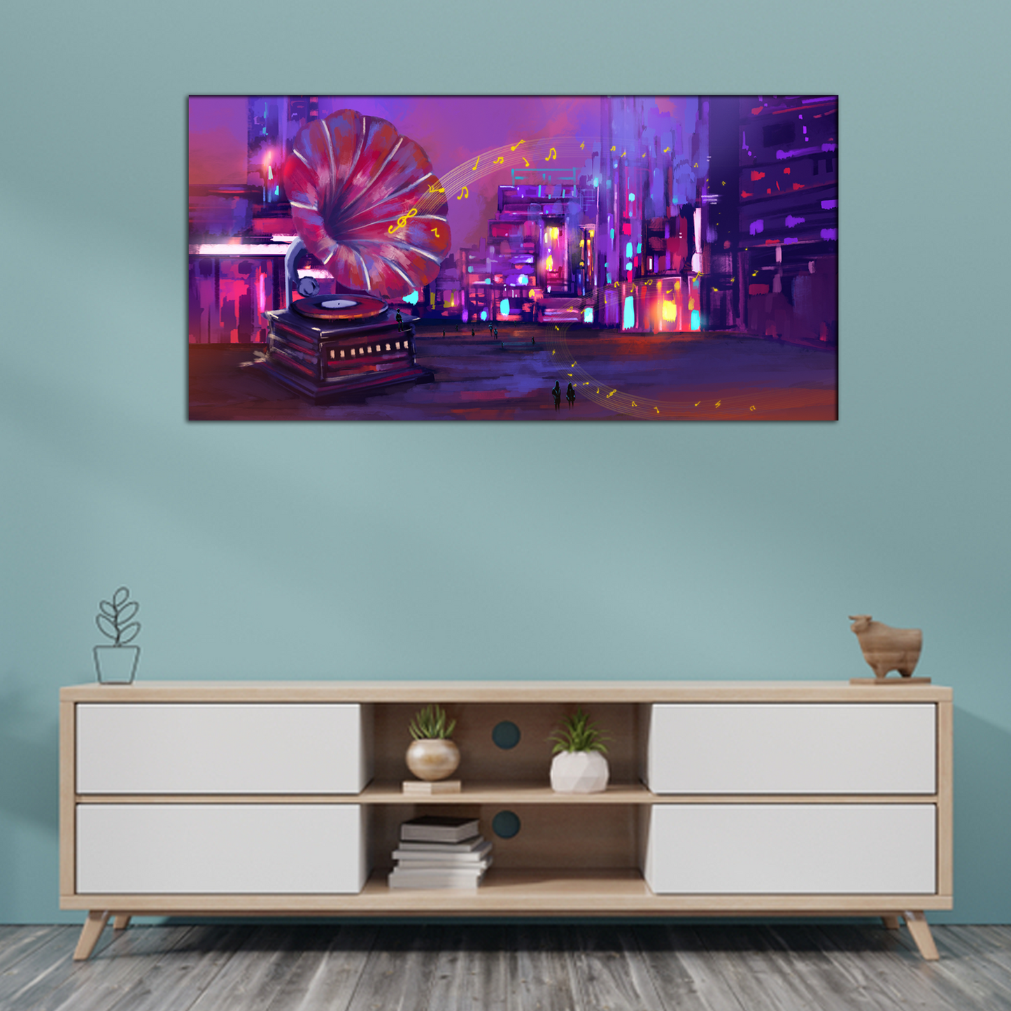 Large Gramophone Canvas Print Wall Painting
