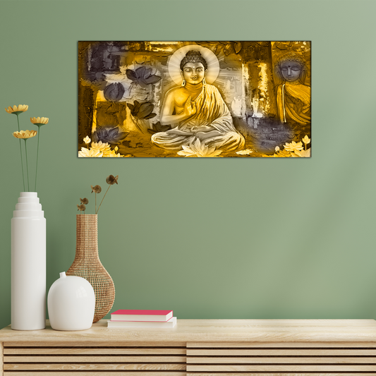 Buddha medictation under a tree Canvas Print Wall Painting