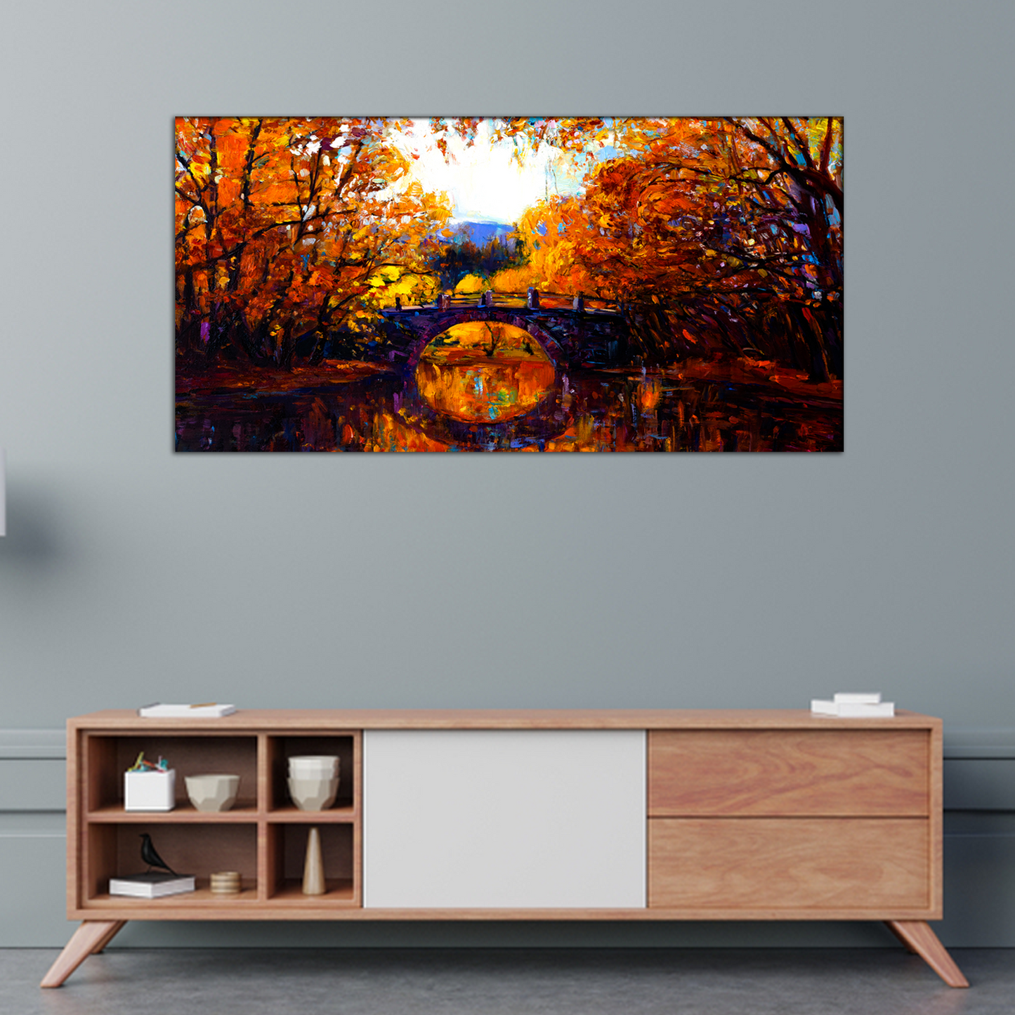 Bridge Modern Art Canvas Print Wall Painting