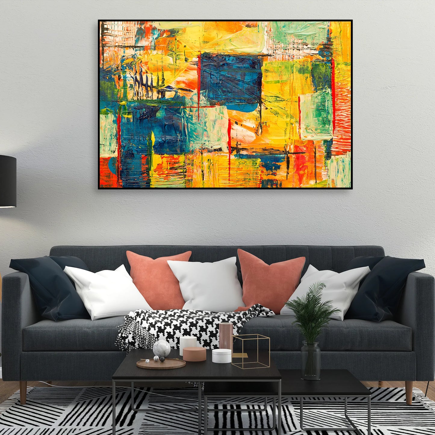 Abstract Art Wall Painting Floating Canvas Wall Painting