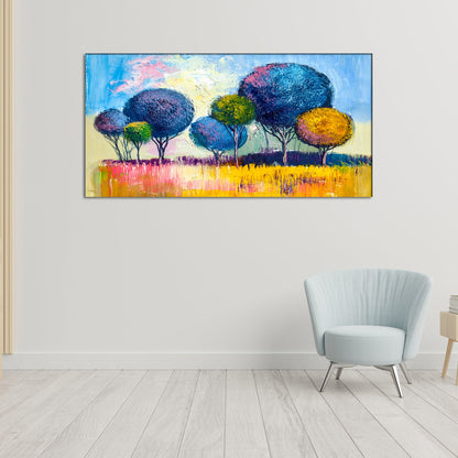 Colourful Trees Scenery Abstract Canvas Print Wall Painting