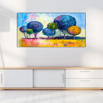 Colourful Trees Scenery Abstract Canvas Print Wall Painting