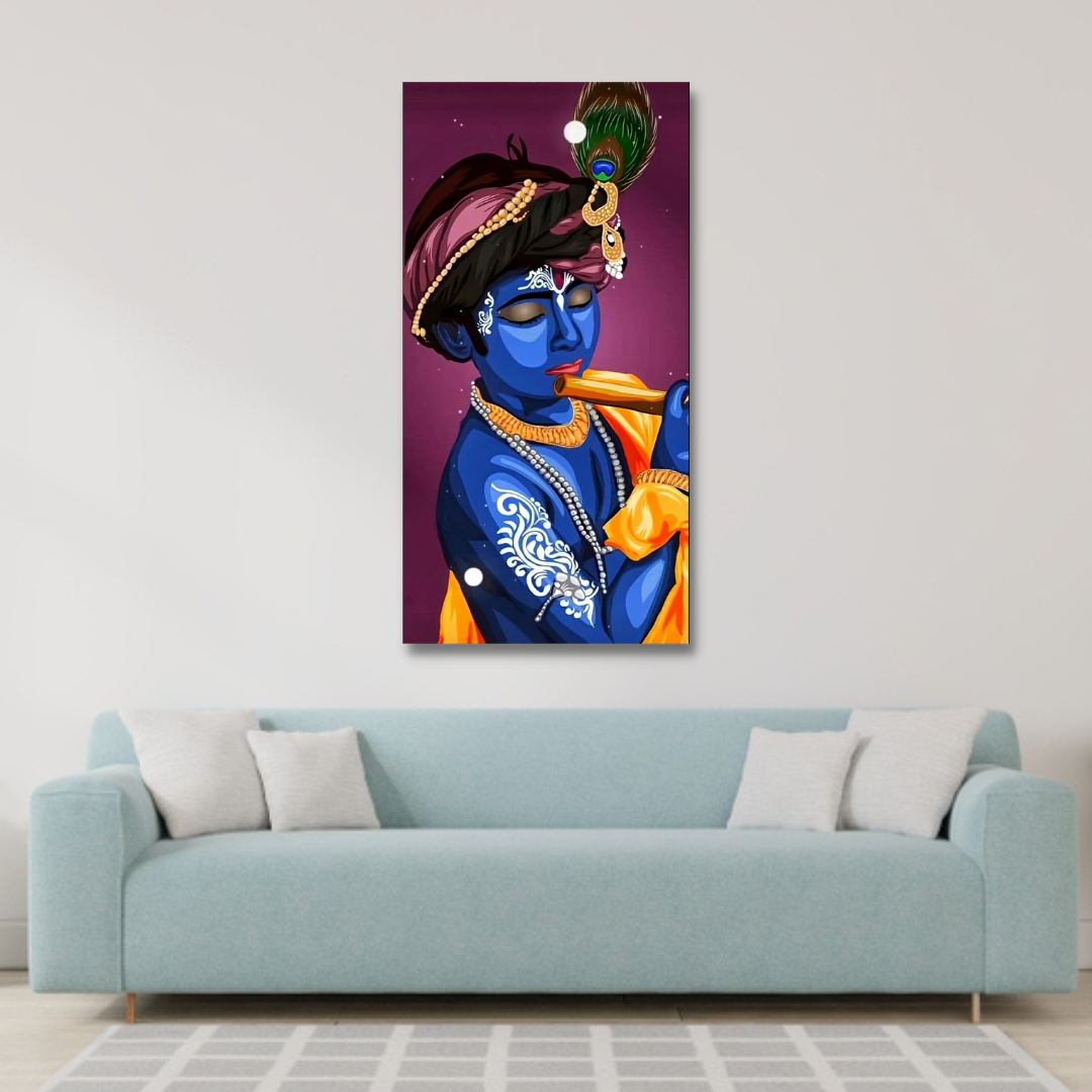 Lord Krishna  beautiful Religious Canvas wall Painting