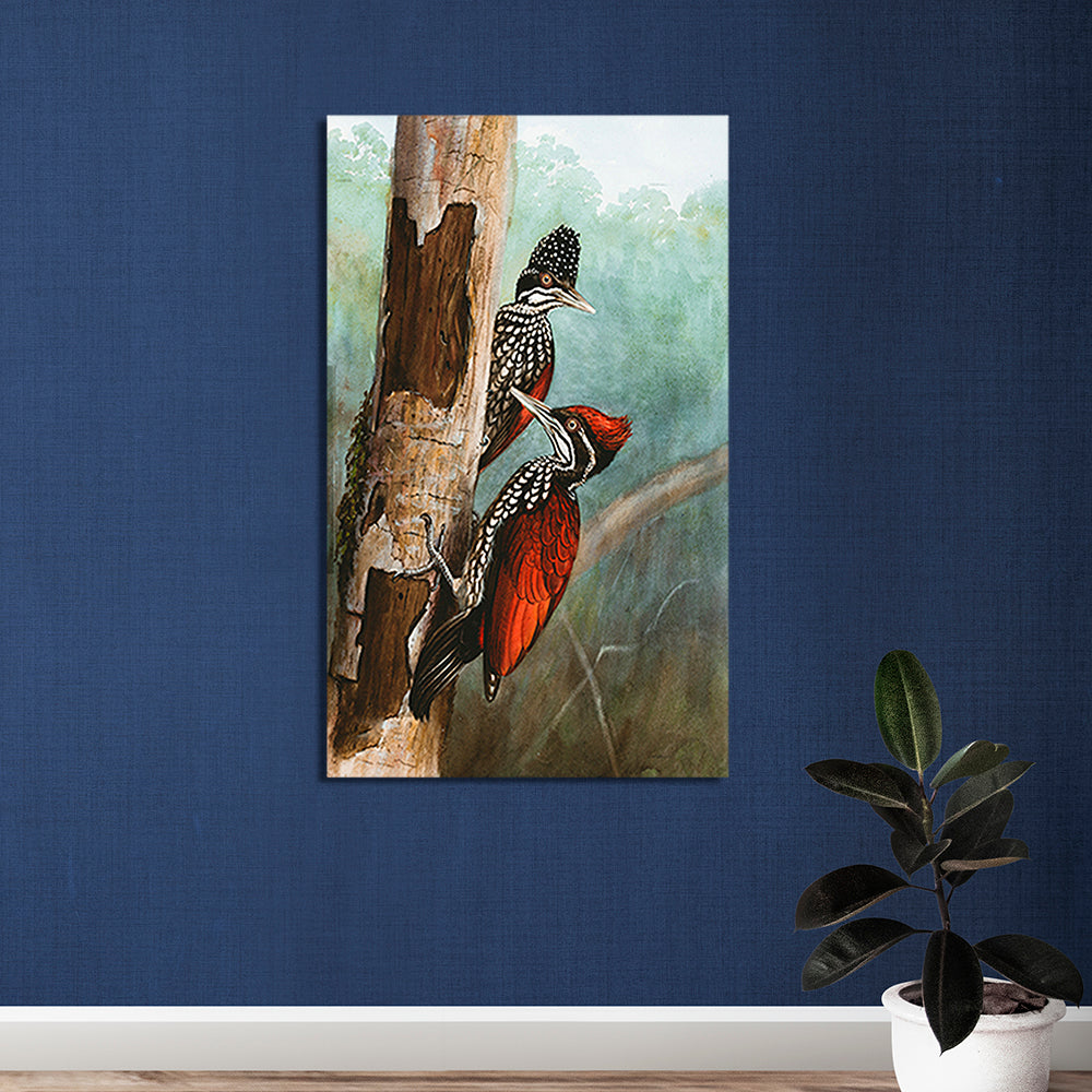 Woodpeckers Print Canvas Wall Painting