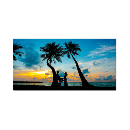 Romantic Couple On Beach Canvas Wall Painting