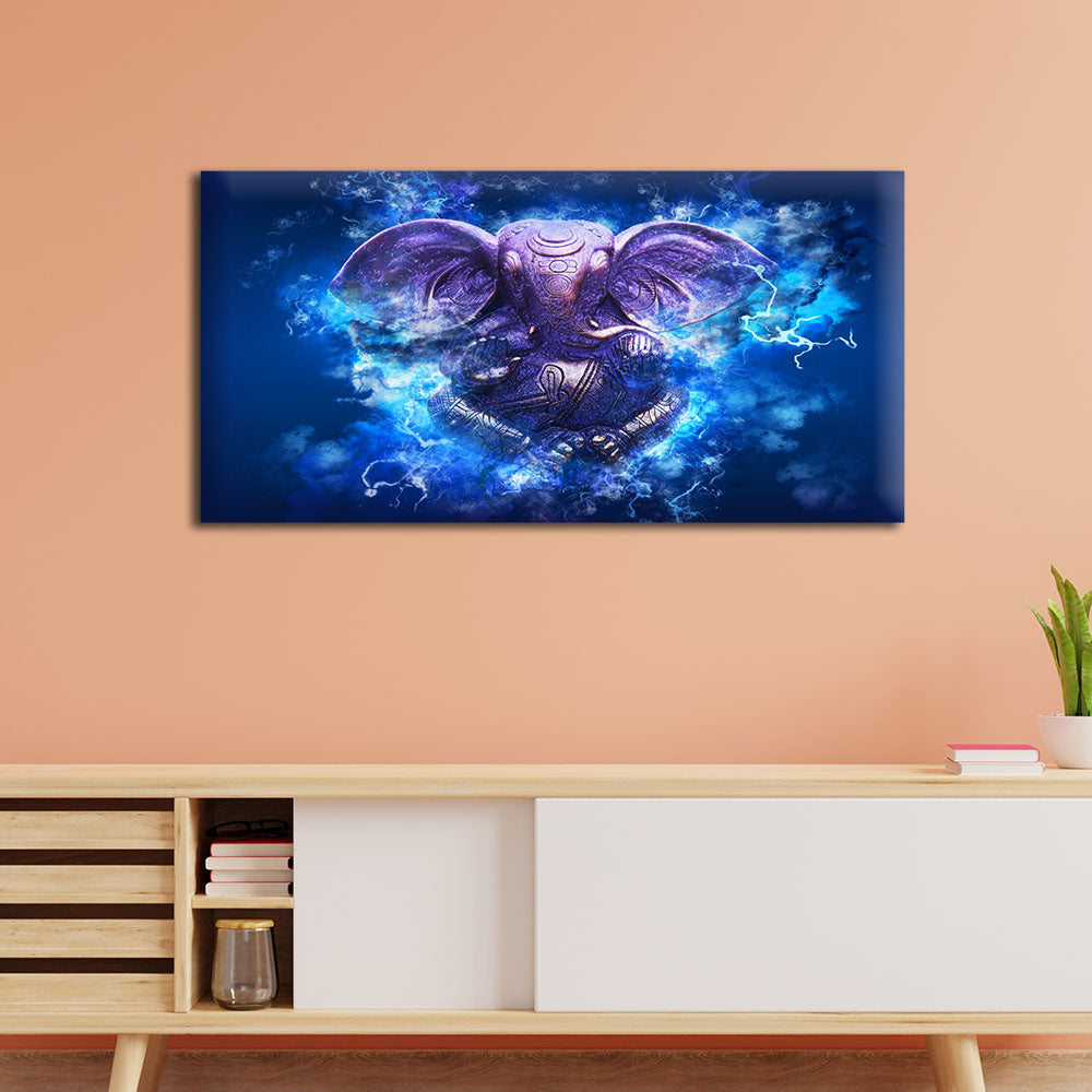 Lord Ganesha Abstract Religious Canvas Print Wall Painting