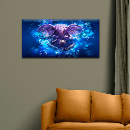 Lord Ganesha Abstract Religious Canvas Print Wall Painting