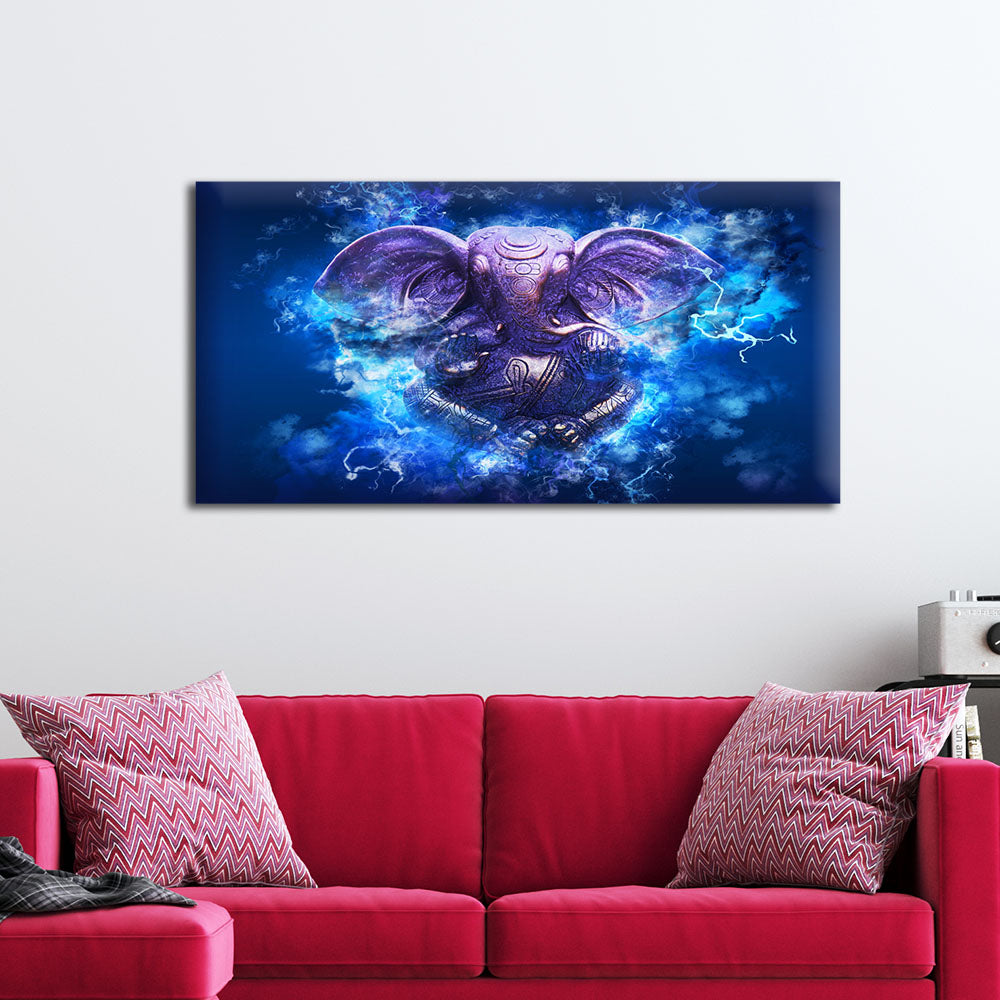 Lord Ganesha Abstract Religious Canvas Print Wall Painting