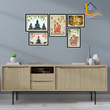 Buddha Wall Frames Set of Five