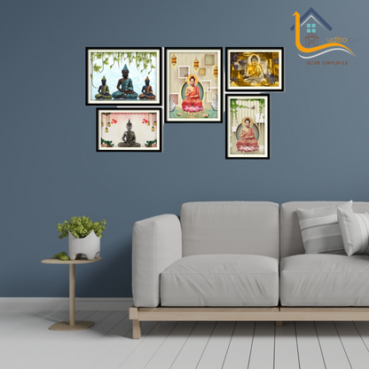 Buddha Wall Frames Set of Five