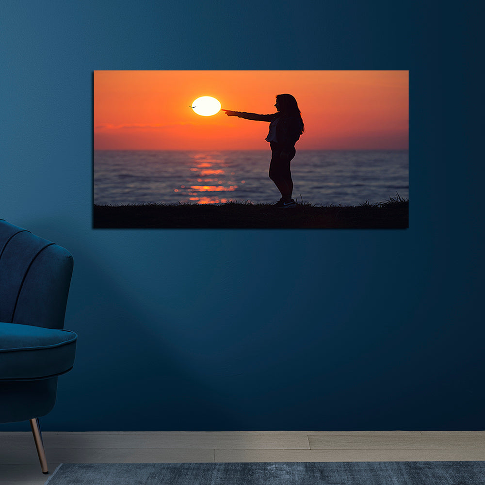 Girl Touching The Sun Canvas Wall Painting