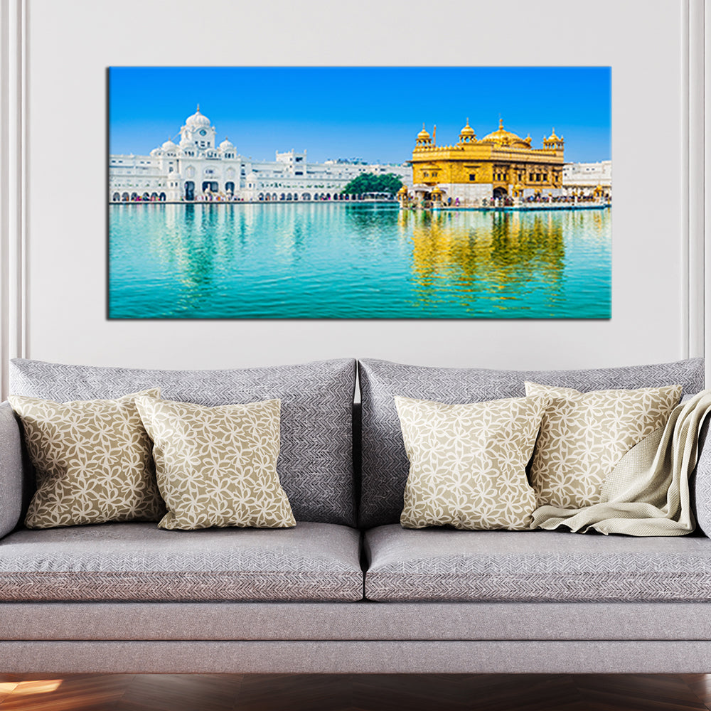 Morning View Of Golden Temple Sikh Canvas Wall Painting