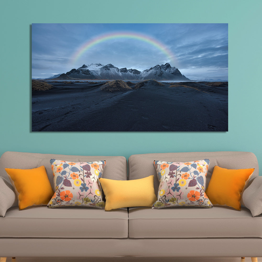 Rainbow mountain print canvas wall painting