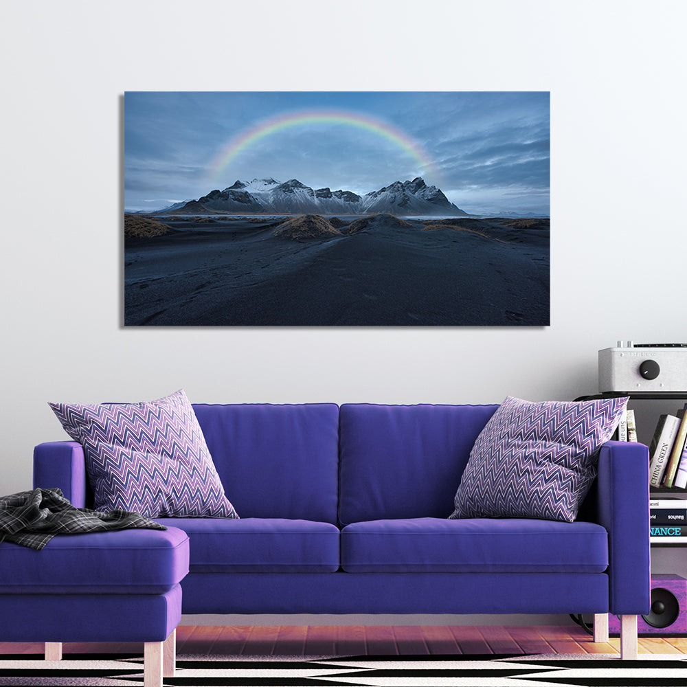 Rainbow mountain print canvas wall painting