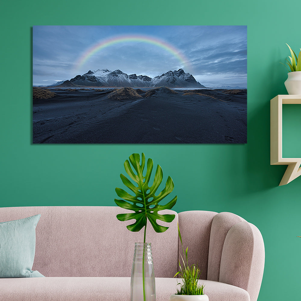 Rainbow mountain print canvas wall painting