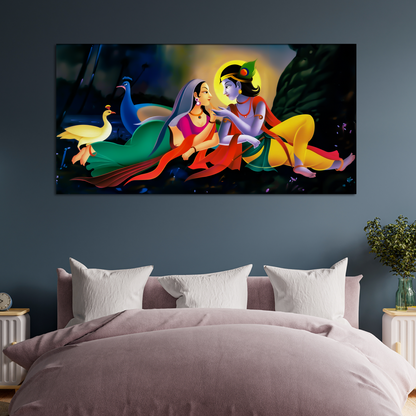 Radha Krishna 3D Art Abstract luxury's Canvas Wall Painting