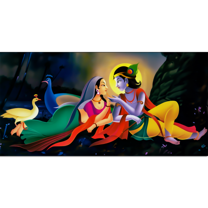 Radha Krishna 3D Art Abstract luxury's Canvas Wall Painting