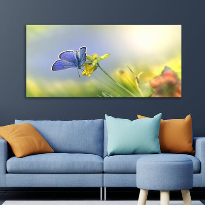 Butterfly sitting on a flower Canvas Wall Painting